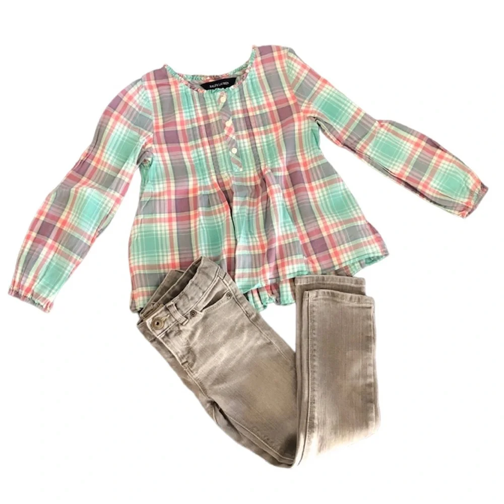 GAPKids Skinny Jeans Adjustable Waist Zipper  Snap Closure Gray Girls Size 5T